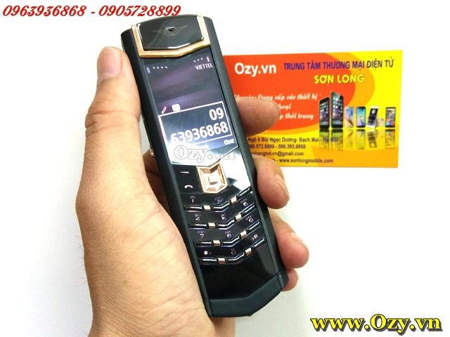 Vertu main chính hãng đen điểm vàng