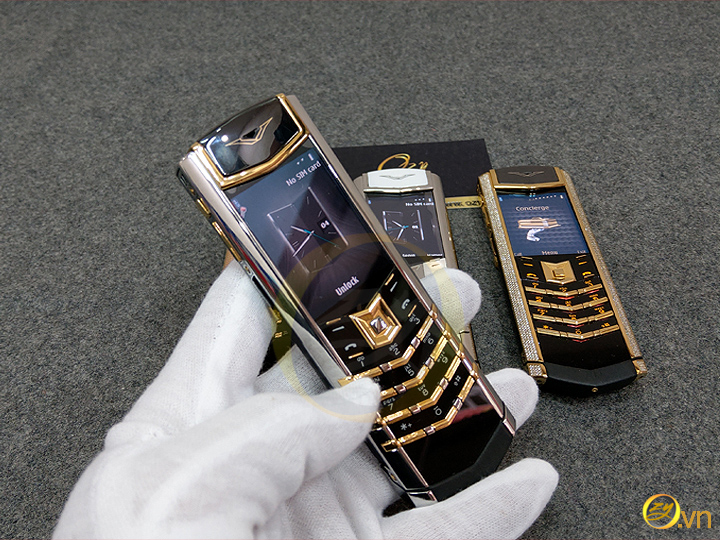 Vertu main xịn vỏ bạc mixd Gold